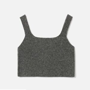 Everlane The Cozy Stretch Cropped Tank - Heathered Charcoal